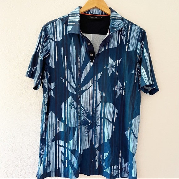 Bugatchi Other - ⭐️SOLD⭐️ Bugatchi Polo Shirt Mens Classic Tropical Floral Print Short Sleeve